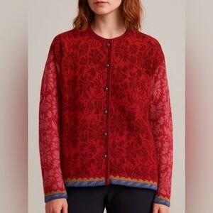 Oleana Norway Pure Wool Cardigan Sweater Small